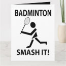 Recherche de joueurs de badminton vœux cartes Sports