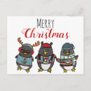 Recherche de illustration de pingouin de noël cartes postales Xmas