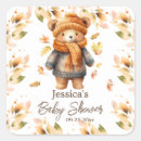 Recherche de baby shower floral moderne autocollants Ours en peluche