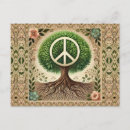 Recherche de paix sur terre cartes postales Arbre