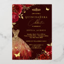 Zoek naar red dress uitnodigingen Quinceanera