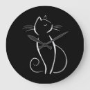 Zoek naar katten klokken Zwart wit