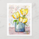 Recherche de fleurs jaunes cartes postales Aquarelle
