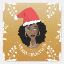 Recherche de père noël noir et blanc autocollants Chapeau santa