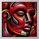 Zoek naar rood gezicht posters Abstract