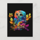 Recherche de hiboux colorés cartes postales Tendance