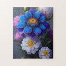 Recherche de bleu violet puzzles Fleur