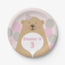 Recherche de anniversaire nounours assiettes Rose