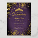 Zoek naar gouden kroon uitnodigingen Quinceanera