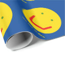 Recherche de visage souriant papier cadeau Jaune