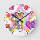 Recherche de coeurs de musique horloges Rose