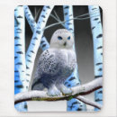 Recherche de hibou sur une branche tapis souris Blanc
