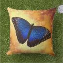 Recherche de papillon bleu morpho coussins Tropical