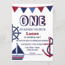 Recherche de nautical 1ans anniversaire invitations Garçons