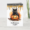 Recherche de nuit de cartes halloween Chat noir