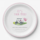 Recherche de anniversaire golf assiettes en papier Rose