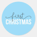 Recherche de premier noël du bébé autocollants Bleu
