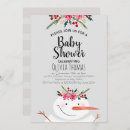 Zoek naar snowman baby shower invitations Waterverf
