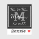 Recherche de de monogramme mariage autocollants Minimaliste