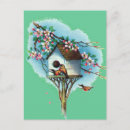 Zoek naar vintage vogels briefkaarten Lente