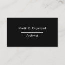 Recherche de archiviste cartes visite Simple