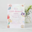 Recherche de sirène baby shower fille invitations Mer