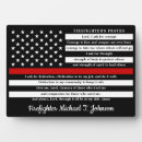 Recherche de pompiers plaques Ligne rouge mince