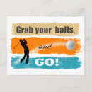 Recherche de balles de golf cartes postales Humour