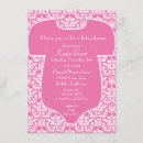 Recherche de conception de damassé invitations Rose