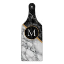 Recherche de marbre noir et blanc planches à découper Monogramme