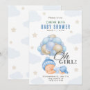 Recherche de ballons baby shower invitations Bleu bébé vert