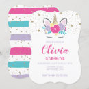 Recherche de licorne anniversaire invitations Girl