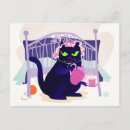 Recherche de petit chat noir cartes postales Illustration