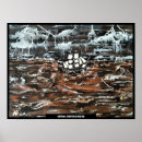 Recherche de bateaux dans la tempête de mer posters Peinture