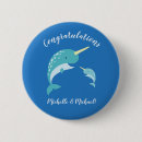 Recherche de baleine mignonne badges Bleu