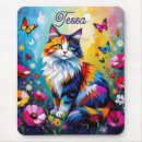 Recherche de joli chat tapis souris Fleurs