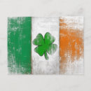 Recherche de drapeau irlandais vintage cartes postales Shamrock