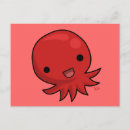 Recherche de poulpe kawaii cartes postales Mignon