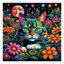 Recherche de fleur psychédélique posters Chat