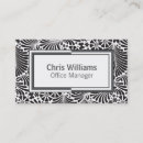 Recherche de noir blanc floral cartes visite Professionnel