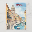 Recherche de valette malte cartes postales Aquarelle