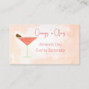 Recherche de verre martini cartes visite Barman