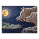 Recherche de lune de loup art Mosaïque