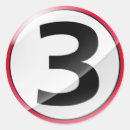 Recherche de nombre autocollants Trois