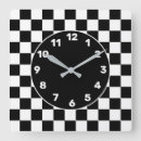 Recherche de damier noir et blanc horloges Géométrique