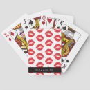 Recherche de rouge à lèvres jeux de cartes Impression d'embrasser