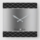 Recherche de noir argent horloges Metallique