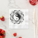 Recherche de yin yang serviettes Noir et blanc