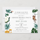 Recherche de jungle gender reveal invitations Bébé
