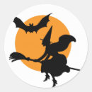 Recherche de sorcière volante autocollants Lune